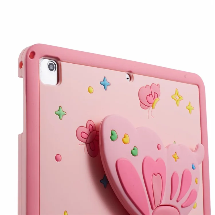 Para iPad 9.7 pulgadas (2017) / (2018) / Pro 9.7 pulgadas (2016 / iPad Air (2013) / Air 2 Funda Mariposa Soporte Tablet Funda de Silicona