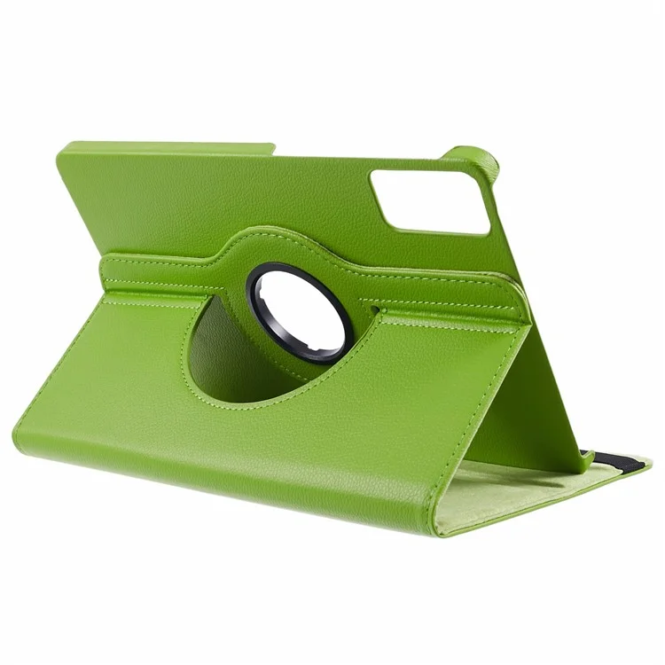 Capa para o Xiaomi Redmi Pad SE, com textura de lichia em couro PU, proteção para tablet com elástico - Verde