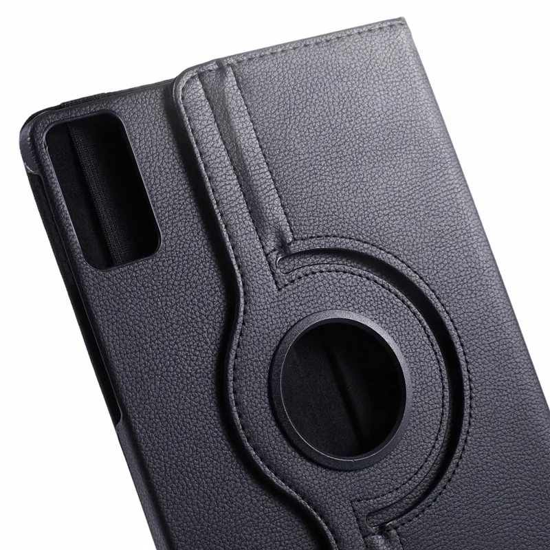 For Xiaomi Redmi Pad SE Case Litchi Texture PU Leather Protective Tablet Cover with Elastic Band - Black