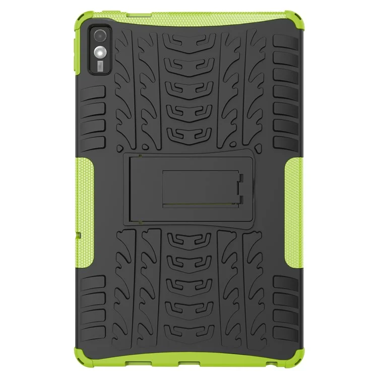 Para a Lenovo Tab M10 5G Case Padrão de Pneu PC+TPU com Suporte para Tablet - Verde