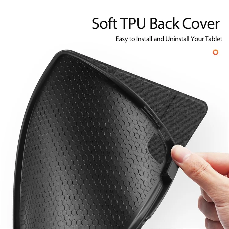 DUX DUCIS Domo Series для Xiaomi Pad 6 Max 14 Кожаный деловой чехол-обложка с трехслойной подставкой для планшета - черный