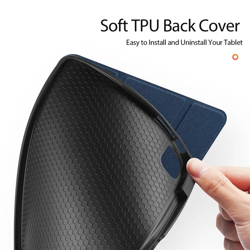 DUX DUCIS Domo Series for Xiaomi Pad 6 Max 14 Leather Business Cover Tri-fold Stand Smart Tablet Case - Blue