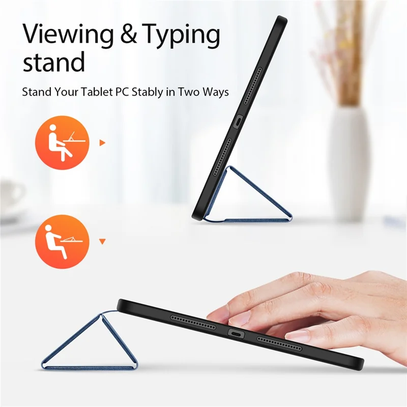 DUX DUCIS Domo Series for Xiaomi Pad 6 Max 14 Leather Business Cover Tri-fold Stand Smart Tablet Case - Blue