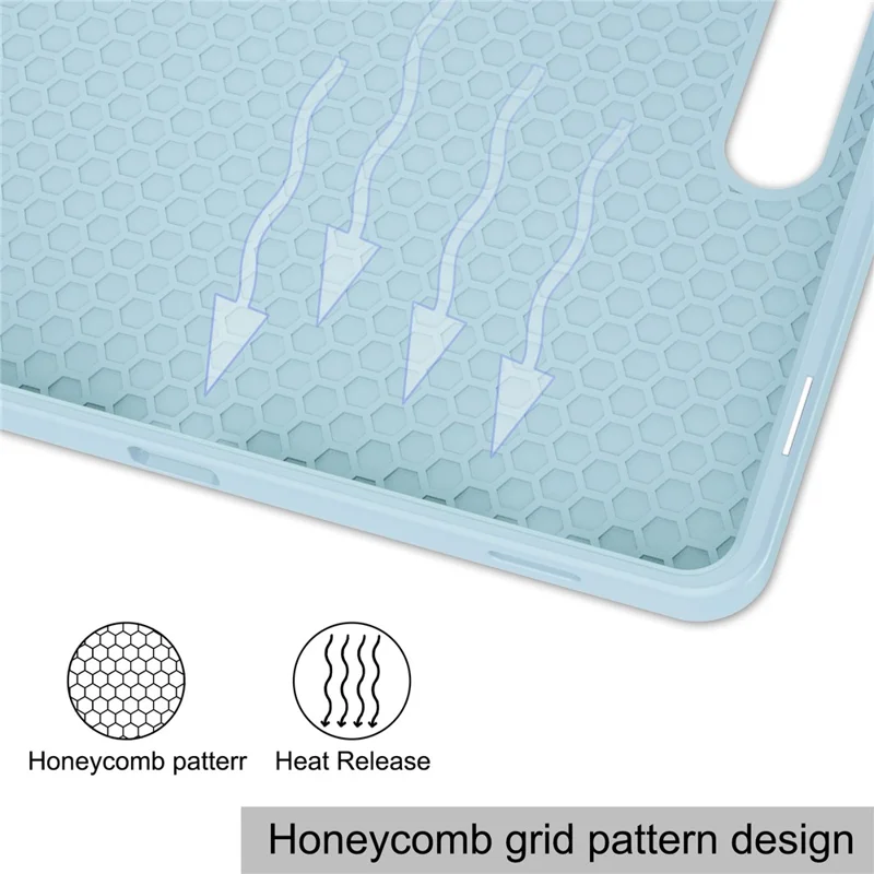 Ledertasche für Samsung Galaxy Tab S10 FE / S9 FE, Dreifach-Klappständer mit Stifteschlitz, Tablet-Hülle – Himmelblau