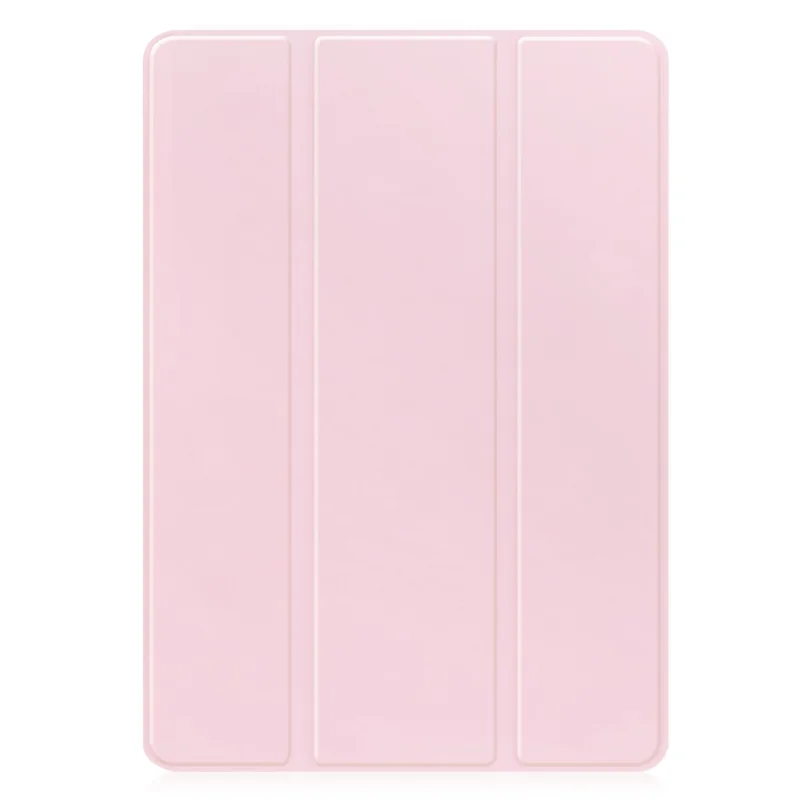 For Samsung Galaxy Tab S10 FE / S9 FE Leather Case Tri-Fold Stand Pen Slot Tablet Cover - Pink