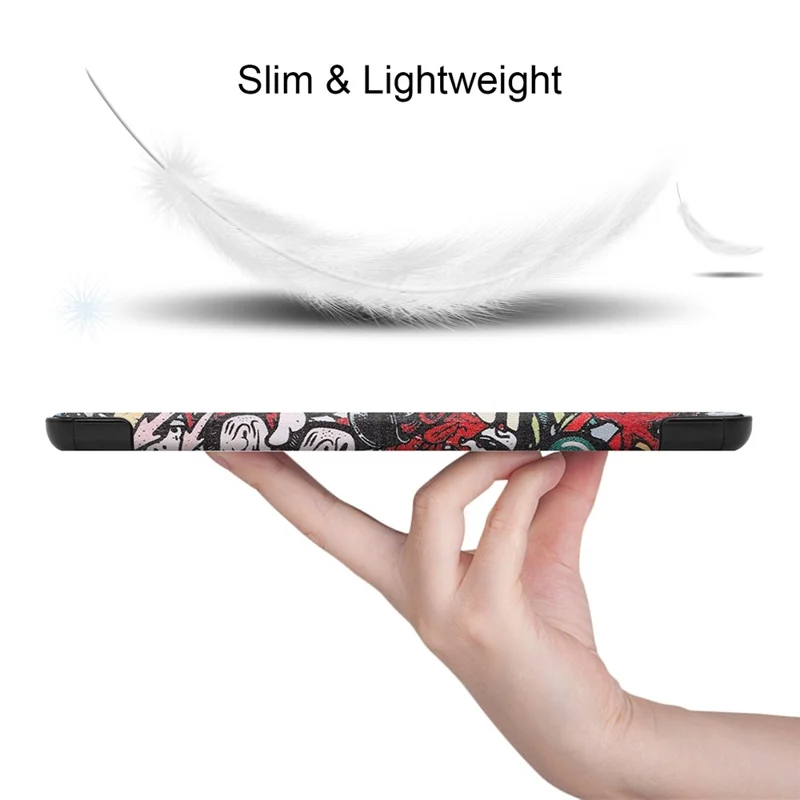 Pour Samsung Galaxy Tab S9 FE Étui Impression Motif Trifold Stand Housse de Tablette - Graffiti