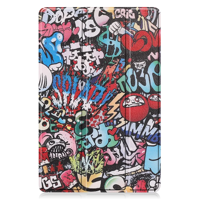 Pour Samsung Galaxy Tab S9 FE Étui Impression Motif Trifold Stand Housse de Tablette - Graffiti