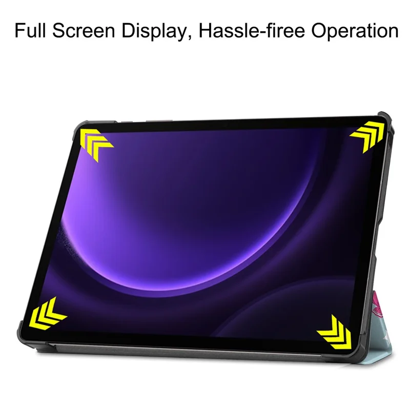 For Samsung Galaxy Tab S10 FE / S9 FE Case Pattern Printing Trifold Stand Tablet Cover - Horse