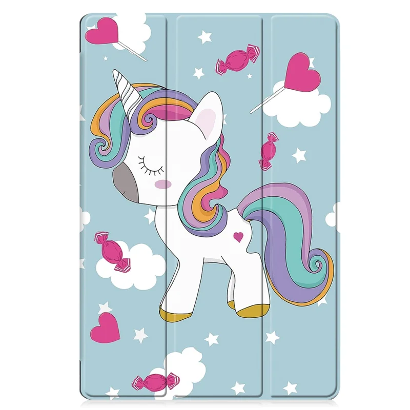 For Samsung Galaxy Tab S10 FE / S9 FE Case Pattern Printing Trifold Stand Tablet Cover - Horse