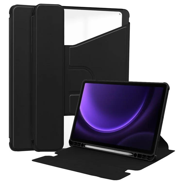 Pour Samsung Galaxy Tab S9 FE Étui en cuir + support acrylique Housse de tablette (sans clavier) - Noir