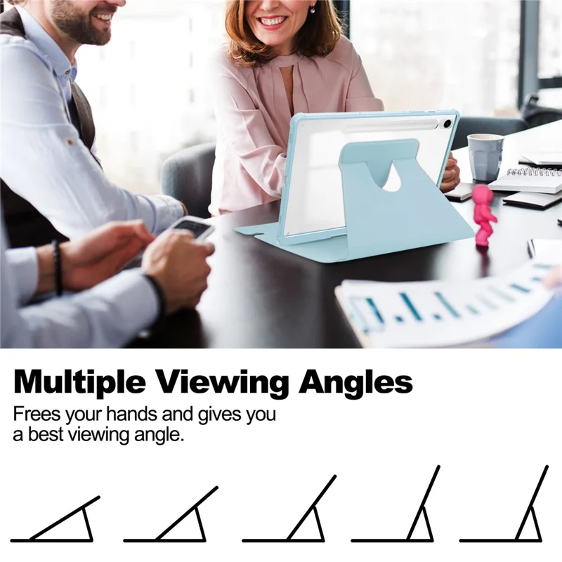 Cover per Samsung Galaxy Tab S10 FE / S9 FE in pelle+acrilico con supporto per tablet (senza tastiera) - Blu cielo