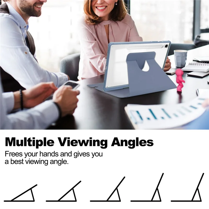 For Samsung Galaxy Tab S10 FE / S9 FE Case Leather+Acrylic Stand Tablet Cover (Without Keyboard) - Purple