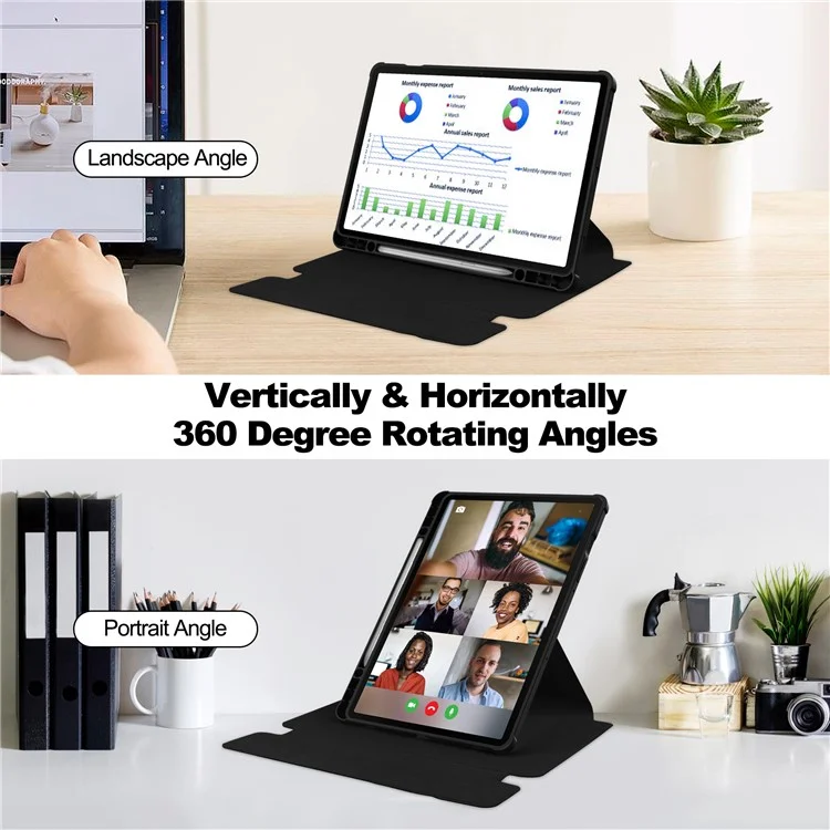 Pour Samsung Galaxy Tab S9 FE+ Étui Rotatif Support Tablette Cover (sans Clavier) - Noir