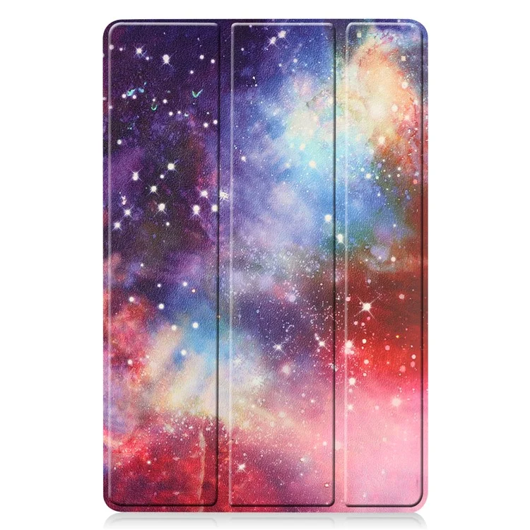 For Samsung Galaxy Tab S9 FE+ Case Tri-fold Stand PU Leather Tablet Cover - Galaxy