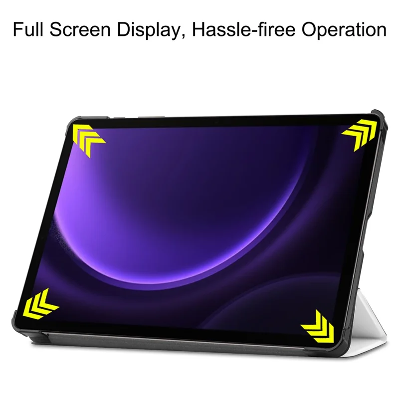 Für Samsung Galaxy Tab S9 FE Hülle Tri-fold Stand PU Leder Tablet Cover - Weiß