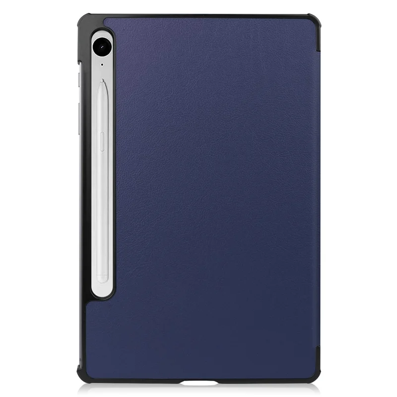 For Samsung Galaxy Tab S10 FE / S9 FE Case Tri-Fold Stand PU Leather Tablet Cover - Dark Blue