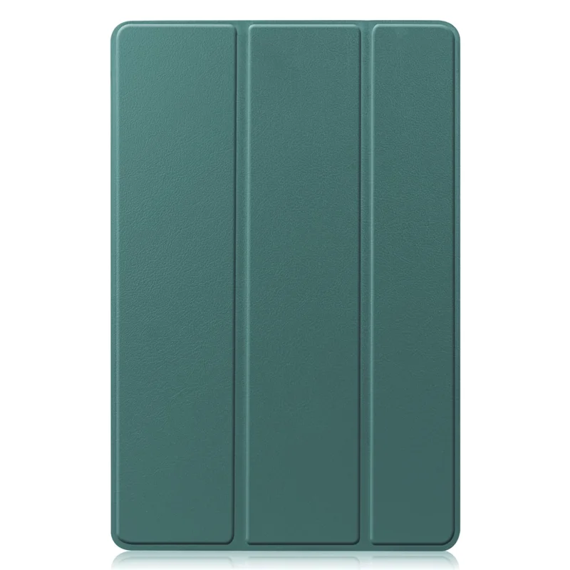 For Samsung Galaxy Tab S10 FE / S9 FE Case Tri-Fold Stand PU Leather Tablet Cover - Blackish Green