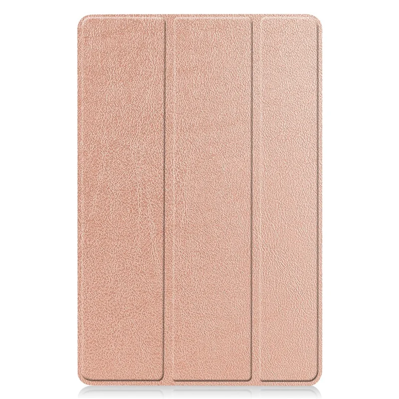 For Samsung Galaxy Tab S10 FE / S9 FE Case Tri-Fold Stand PU Leather Tablet Cover - Rose Gold
