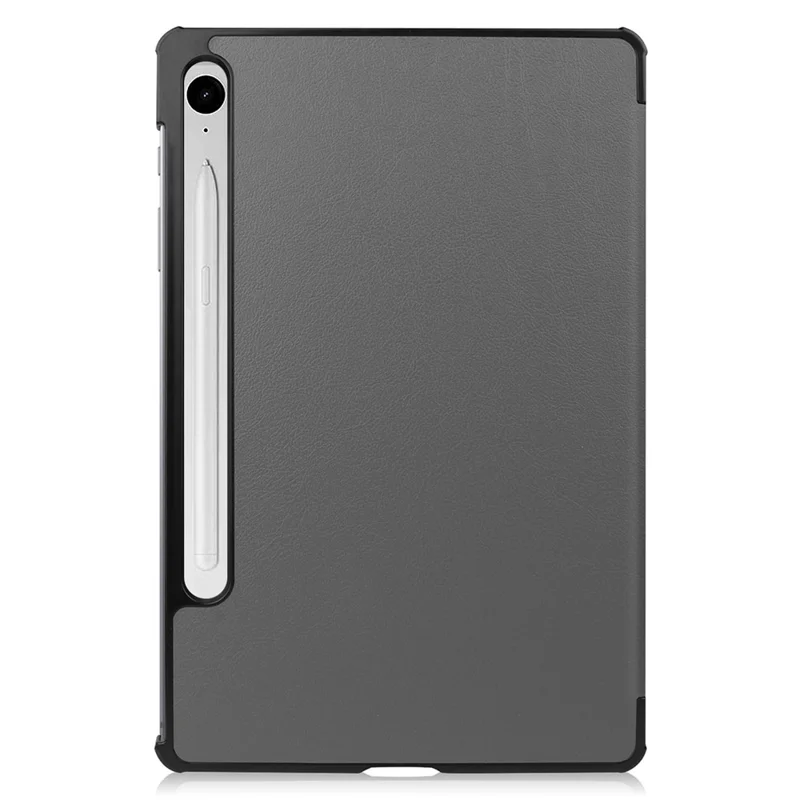 For Samsung Galaxy Tab S10 FE / S9 FE Case Tri-Fold Stand PU Leather Tablet Cover - Grey