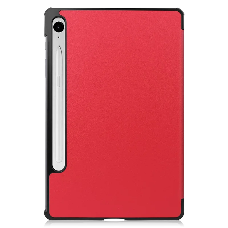 Für Samsung Galaxy Tab S9 FE Hülle Tri-fold Stand PU-Leder Tablet Hülle - Rot