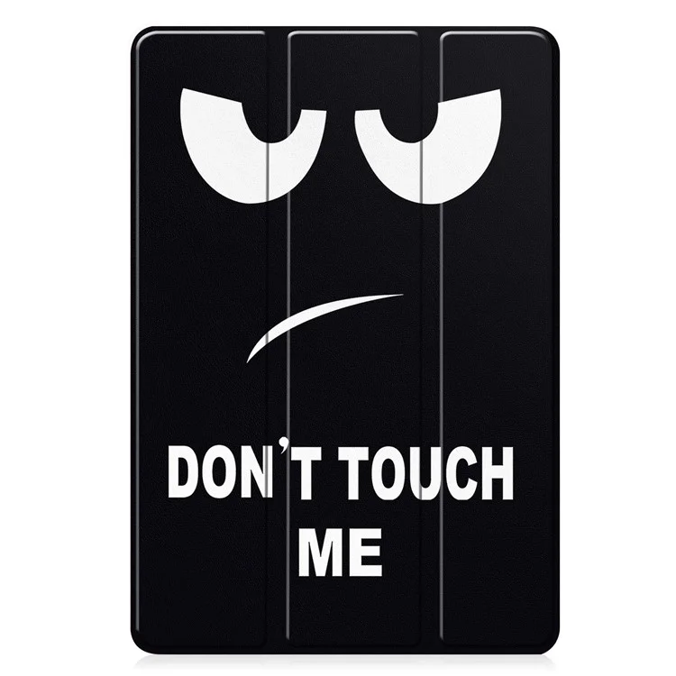 For Samsung Galaxy Tab A9+ Case Pattern Printing PU Leather Tri-Fold Stand Cover with Pen Slot - Don't Touch Me