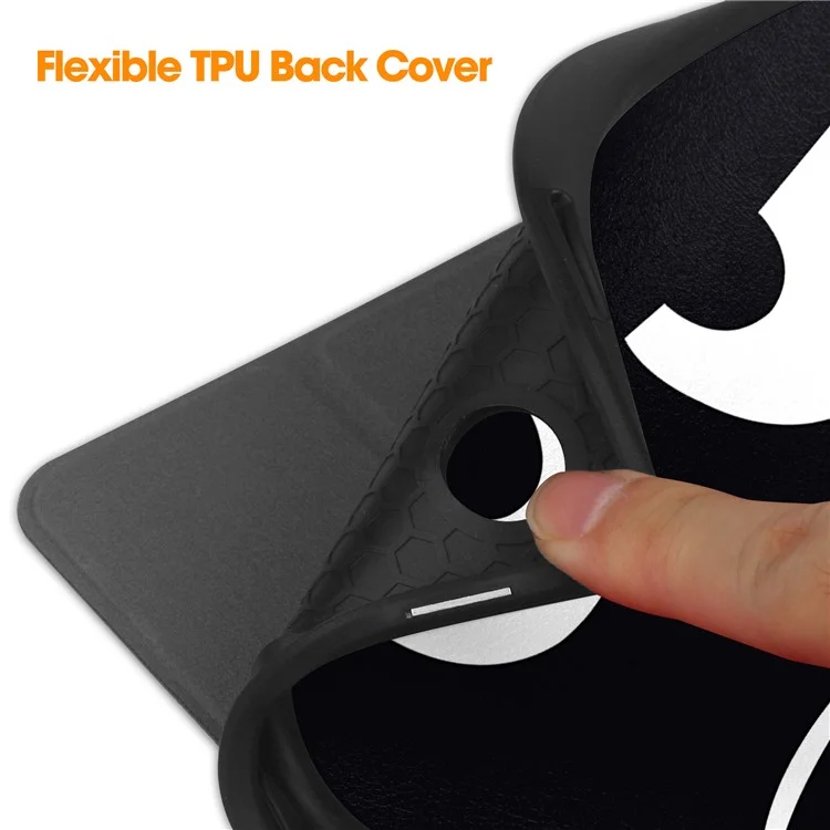 For Samsung Galaxy Tab A9+ Case Pattern Printing PU Leather Tri-Fold Stand Cover with Pen Slot - Don't Touch Me