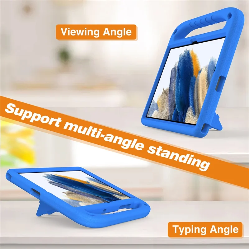 For Samsung Galaxy Tab A11+ / A9+ Case Handle Design EVA Tablet Cover with Kickstand - Blue