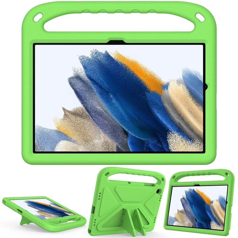 For Samsung Galaxy Tab A11+ / A9+ Case Handle Design EVA Tablet Cover with Kickstand - Green