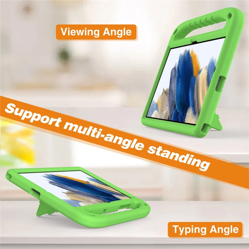For Samsung Galaxy Tab A11+ / A9+ Case Handle Design EVA Tablet Cover with Kickstand - Green