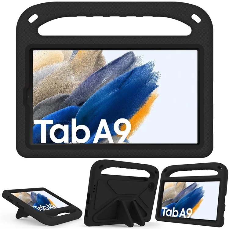 Pour étui Samsung Galaxy Tab A9 Antichoc avec support Housse de tablette EVA avec poignée - Noir