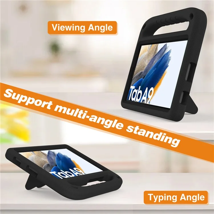 Pour étui Samsung Galaxy Tab A9 Antichoc avec support Housse de tablette EVA avec poignée - Noir