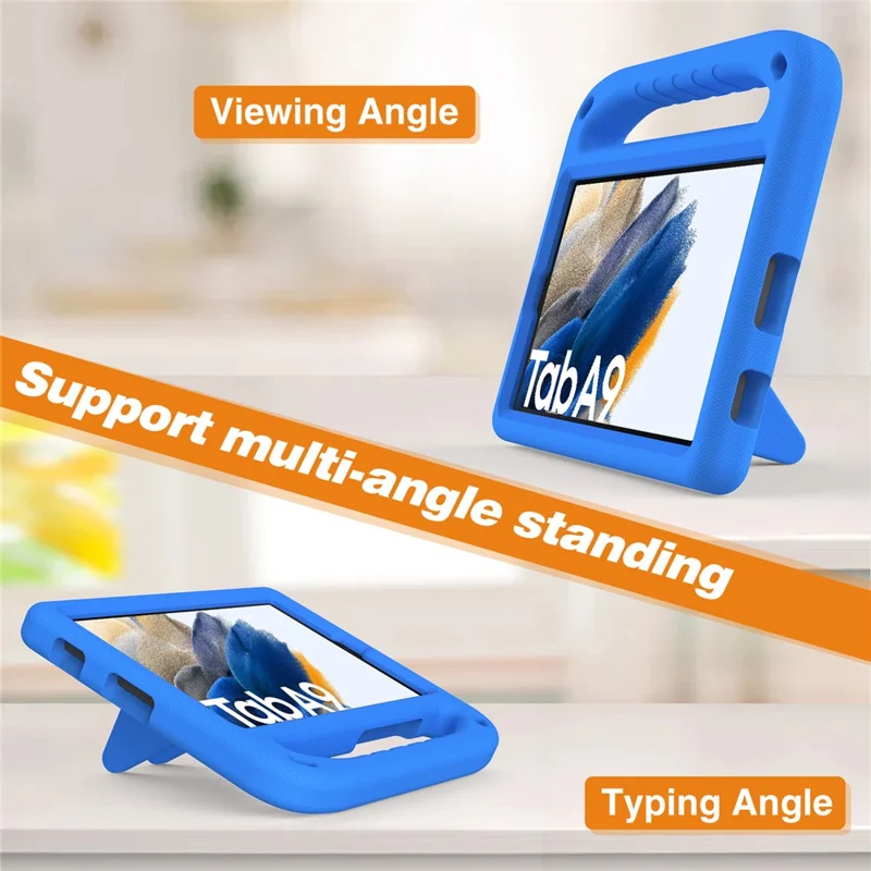 For Samsung Galaxy Tab A9 Case Shockproof Kickstand EVA Tablet Cover with Handle - Blue