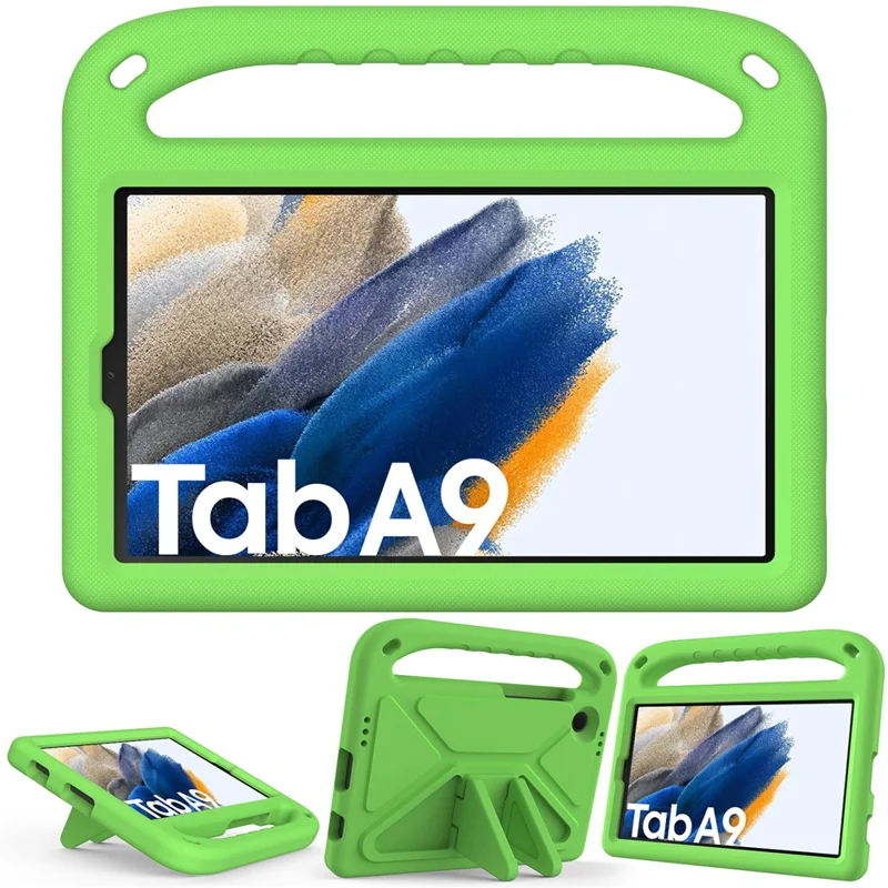 For Samsung Galaxy Tab A11 / A9 Case Shockproof Kickstand EVA Tablet Cover with Handle - Green