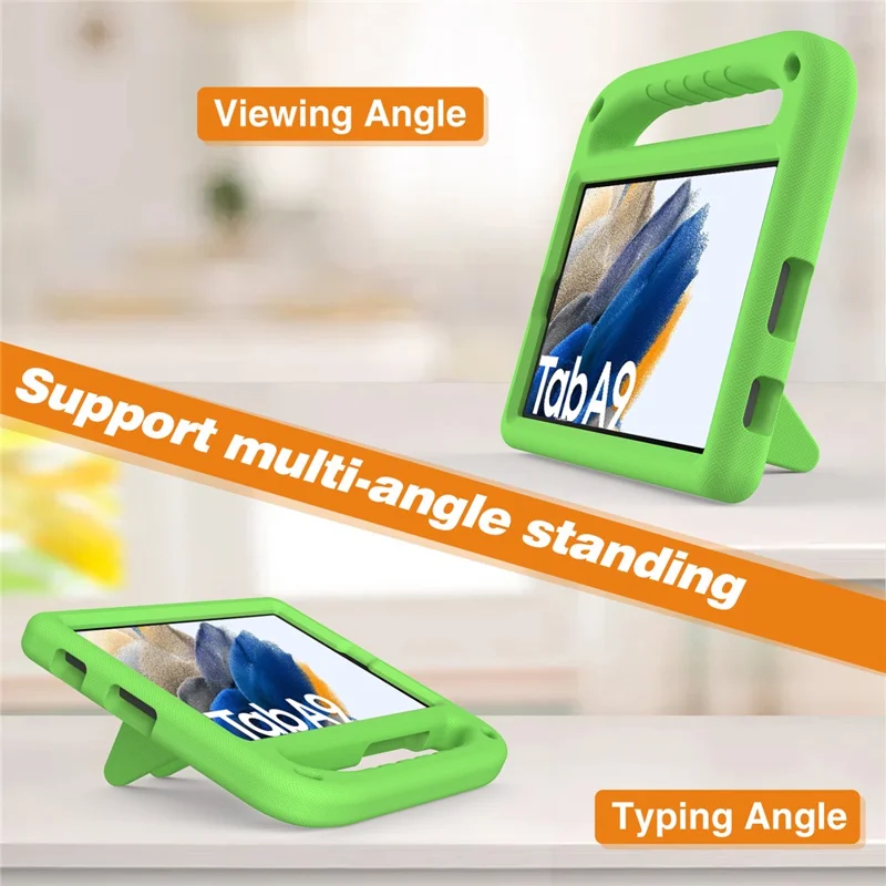 For Samsung Galaxy Tab A11 / A9 Case Shockproof Kickstand EVA Tablet Cover with Handle - Green