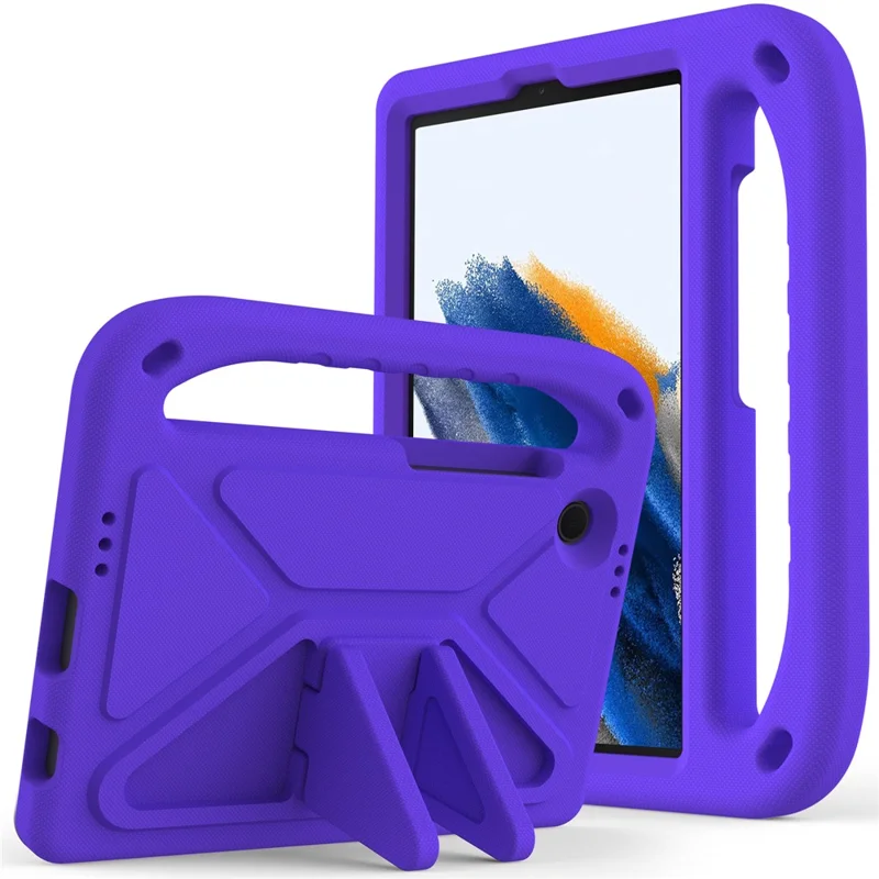 For Samsung Galaxy Tab A11 / A9 Case Shockproof Kickstand EVA Tablet Cover with Handle - Purple