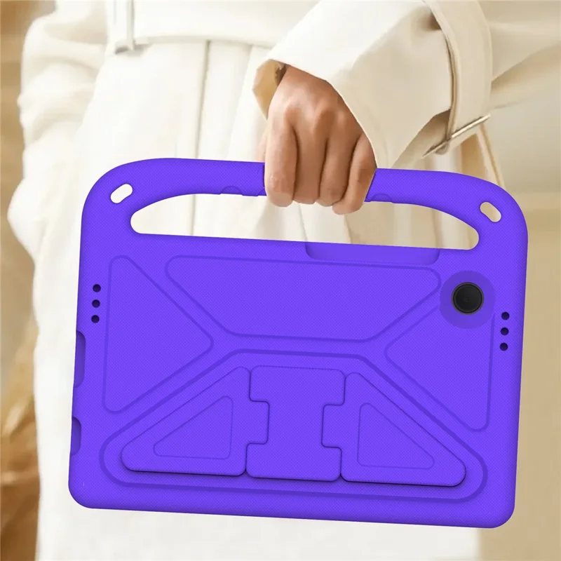 For Samsung Galaxy Tab A11 / A9 Case Shockproof Kickstand EVA Tablet Cover with Handle - Purple