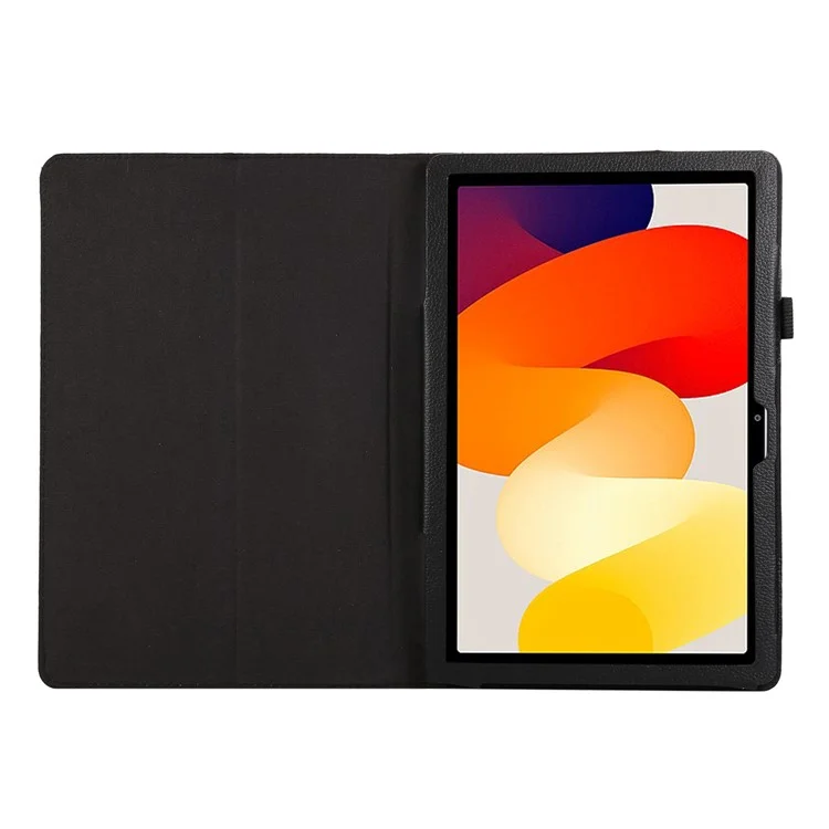 Per Xiaomi Redmi Pad SE custodia in pelle PU Litchi Texture Bi-fold Stand Cover - Nero