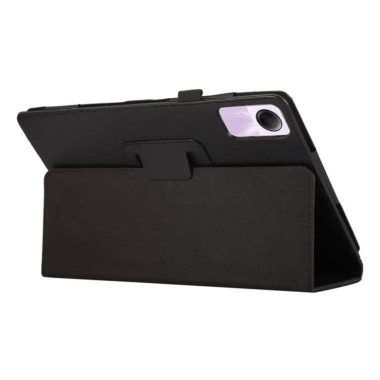 Per Xiaomi Redmi Pad SE custodia in pelle PU Litchi Texture Bi-fold Stand Cover - Nero