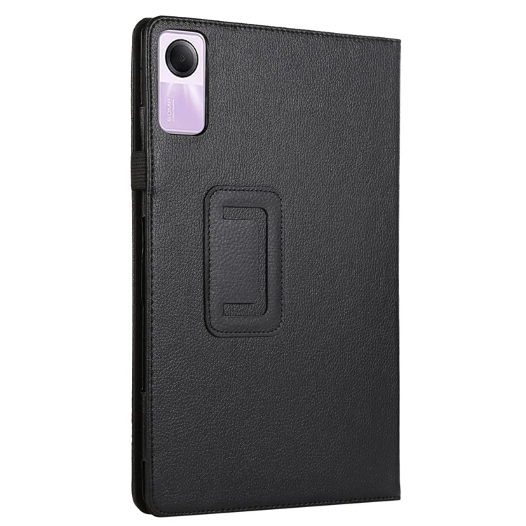 Per Xiaomi Redmi Pad SE custodia in pelle PU Litchi Texture Bi-fold Stand Cover - Nero