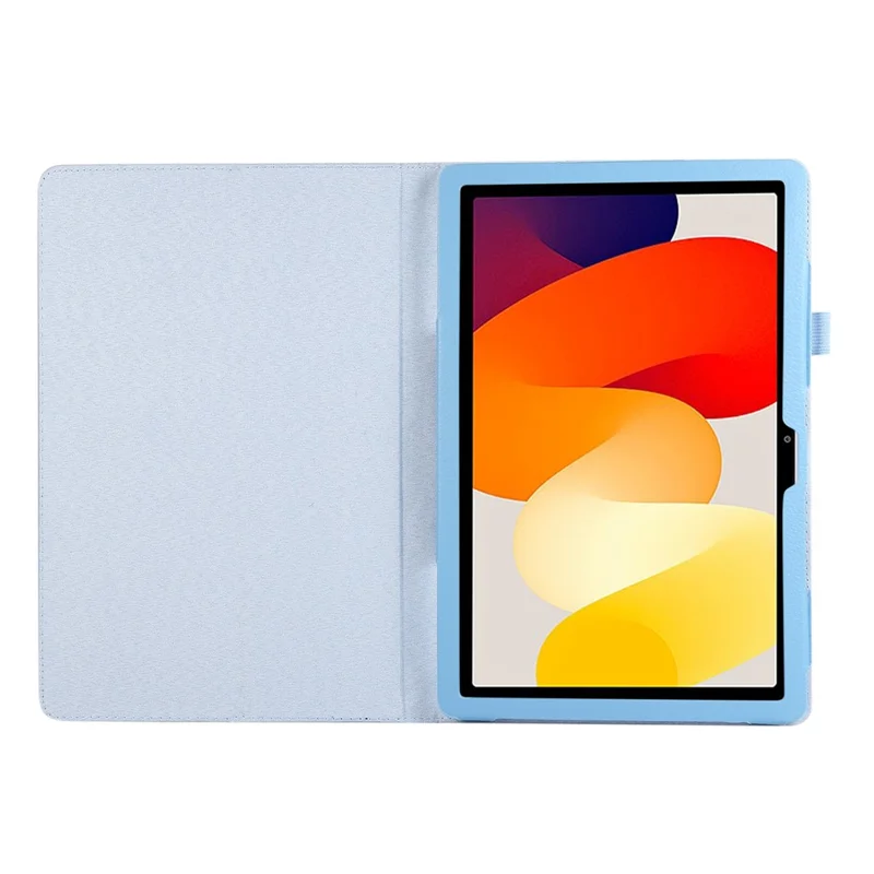 For Xiaomi Redmi Pad SE PU Leather Tablet Case Litchi Texture Bi-fold Stand Cover - Blue