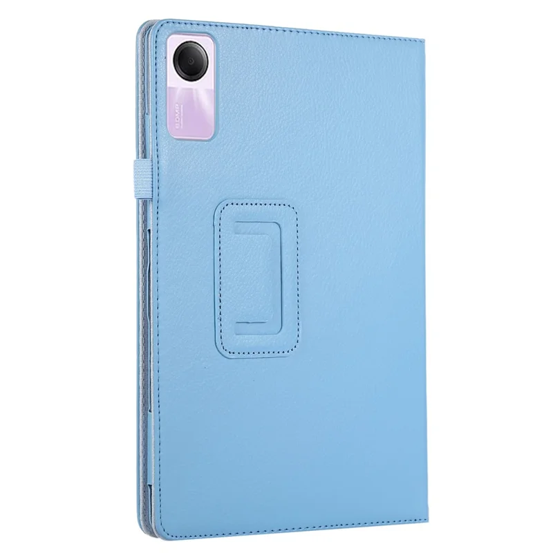For Xiaomi Redmi Pad SE PU Leather Tablet Case Litchi Texture Bi-fold Stand Cover - Blue
