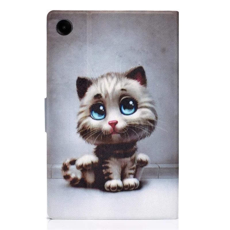 For Samsung Galaxy Tab A11 / A9 Case with Card Holder Anti-Scratch PU+TPU Tablet Cover - Kitten