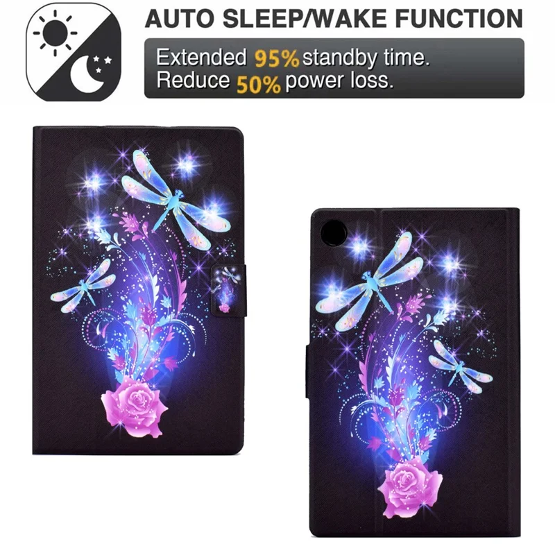 Per Samsung Galaxy Tab A9 Custodia con supporto per schede Antigraffio PU+TPU Custodia per tablet - Dragonfly