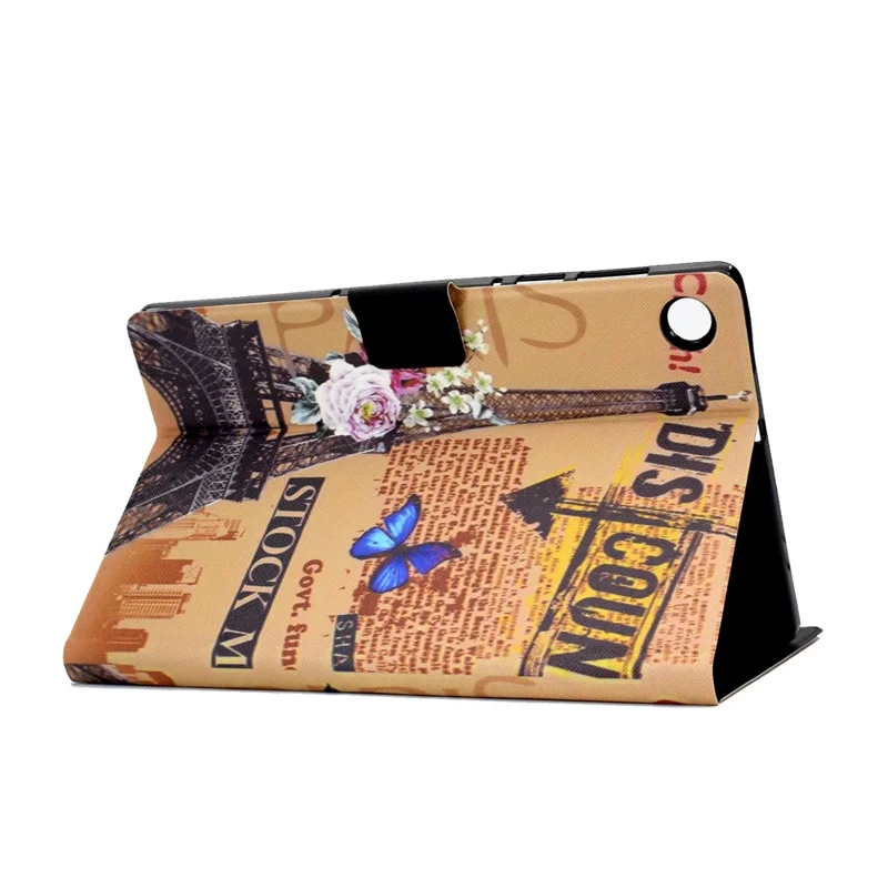 For Samsung Galaxy Tab A11 / A9 Case with Card Holder Anti-Scratch PU+TPU Tablet Cover - Tower