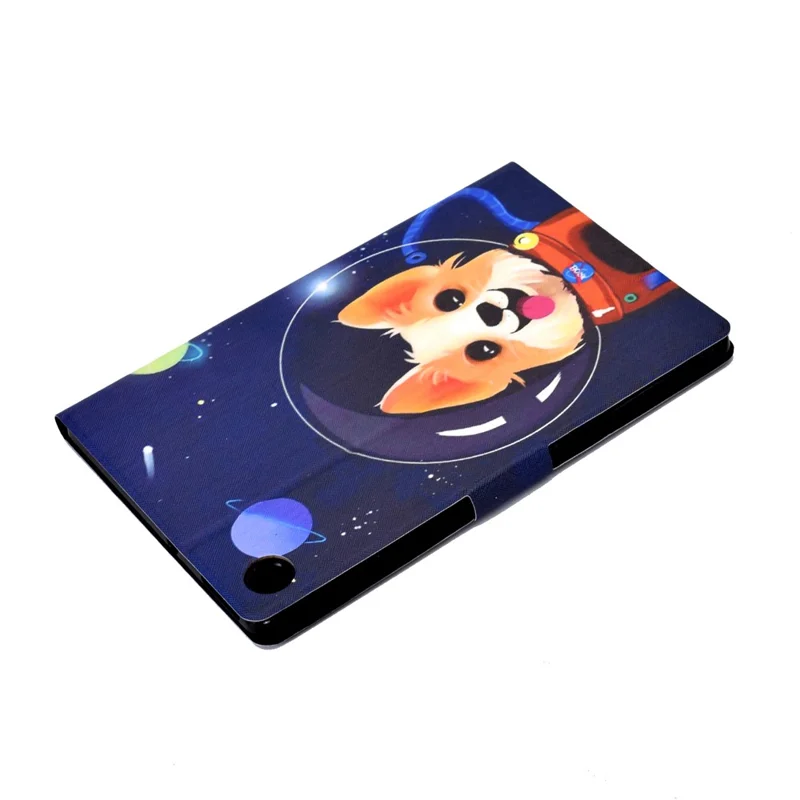 For Samsung Galaxy Tab A11 / A9 Case with Card Holder Anti-Scratch PU+TPU Tablet Cover - Space Dog