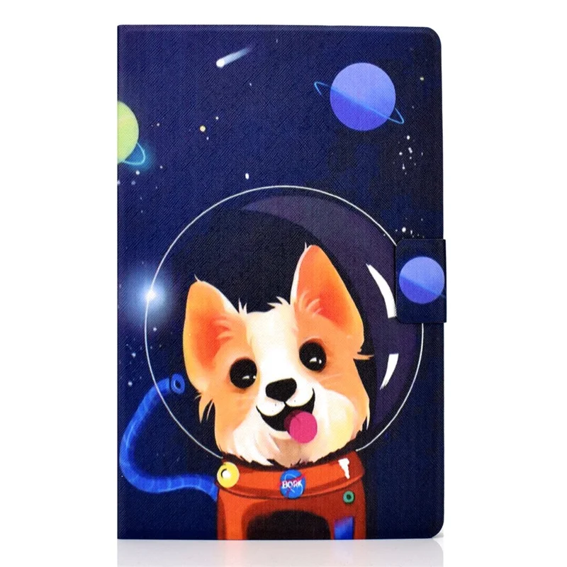For Samsung Galaxy Tab A11 / A9 Case with Card Holder Anti-Scratch PU+TPU Tablet Cover - Space Dog