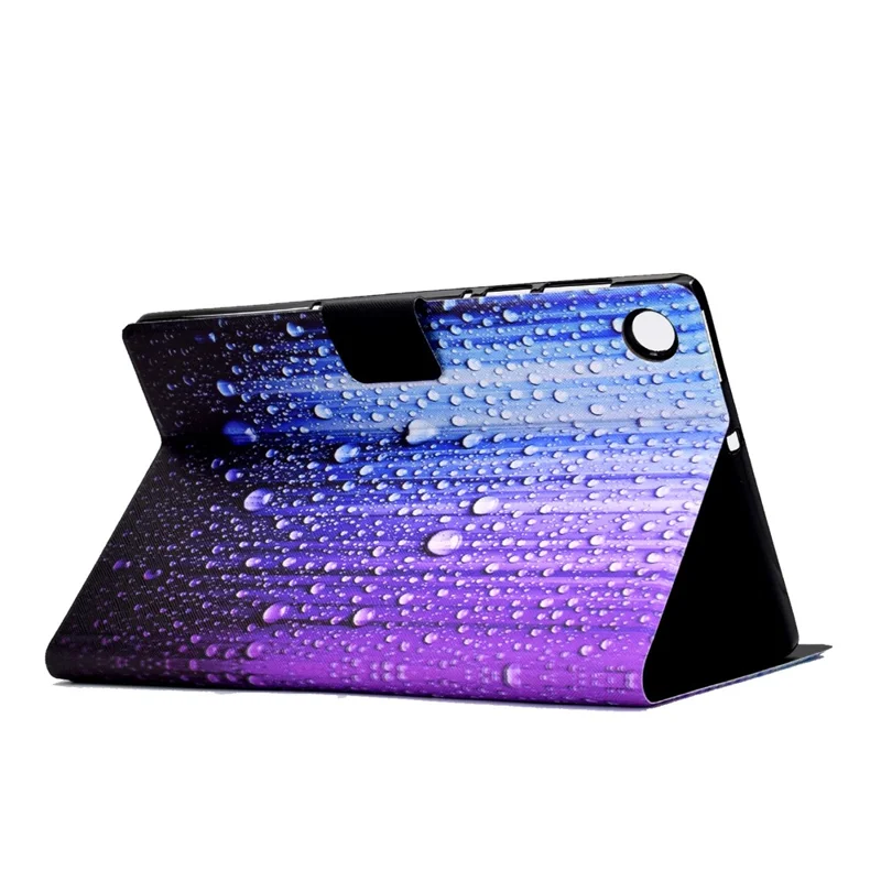 For Samsung Galaxy Tab A11 / A9 Case with Card Holder Anti-Scratch PU+TPU Tablet Cover - Waterdrop
