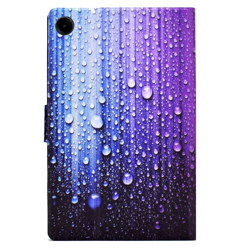 For Samsung Galaxy Tab A11 / A9 Case with Card Holder Anti-Scratch PU+TPU Tablet Cover - Waterdrop