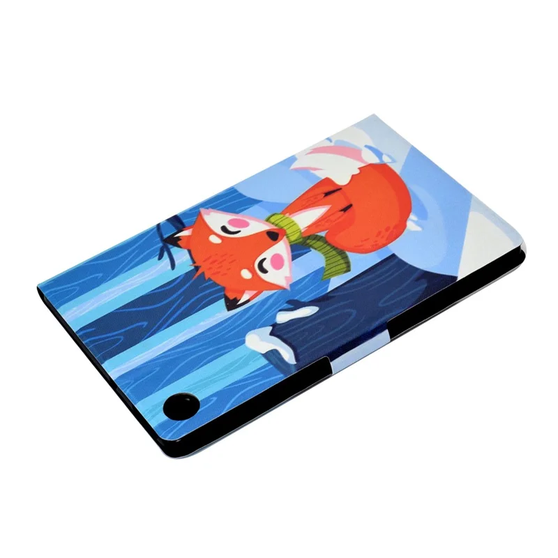 For Samsung Galaxy Tab A11 / A9 Case with Card Holder Anti-Scratch PU+TPU Tablet Cover - Fox