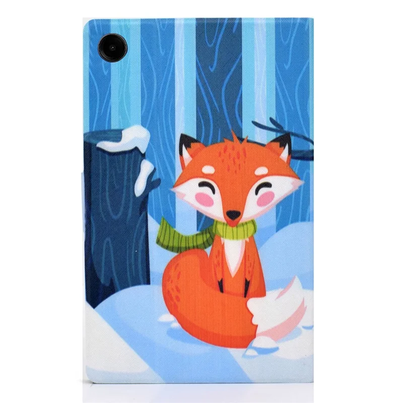 For Samsung Galaxy Tab A11 / A9 Case with Card Holder Anti-Scratch PU+TPU Tablet Cover - Fox